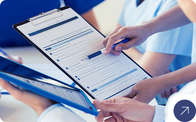 Medical licensing services in UAE – icons and layout representing document verification and license approval for doctors by Dr Expat.